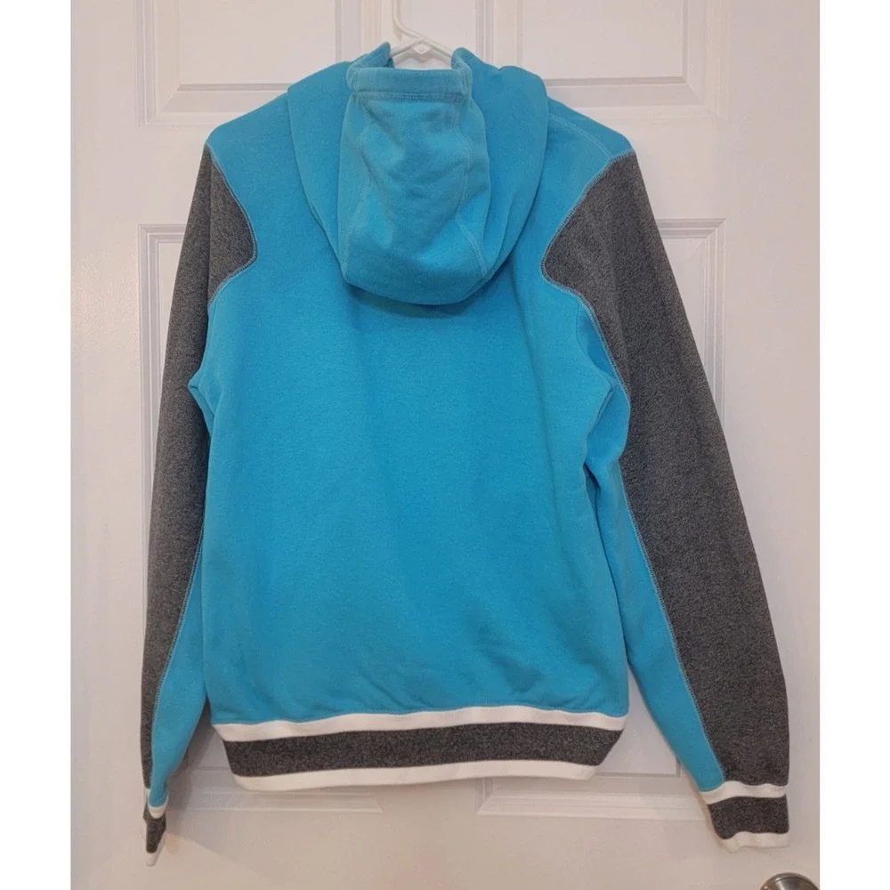 Jordan Jumpman Varsity Bomber Mens Hoodie Jacket Small Teal Blue Grey Snap Front